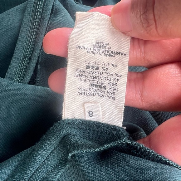 L’agence Size 8 Forest Green Sleeveless Open Back Draped Dress - Picture 6 of 7